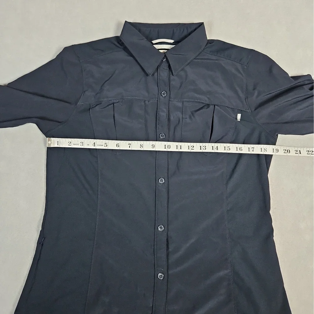 Columbia Womens Black Omni-Shade Vented Button Up Outdoor Shirt Size Large